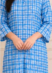 Blue Checkered Kurta