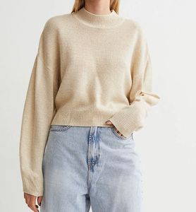 H&amp;M Cute Mock Neck Knit Sweater - Beige
