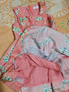 Cute Pink Floral Bird Print Dress