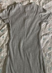 Grey Ribbed Midi Bodycon Dress