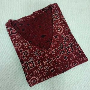 Ajrakh Print Dyed Cotton Top
