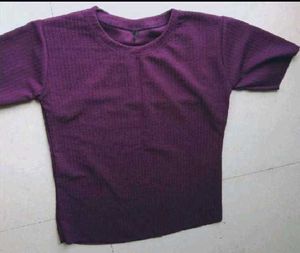 purple Ribbed Top