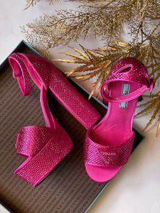 PRADA Sparkling Platform Heels