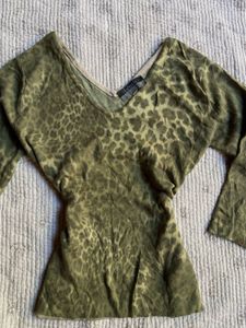 y2k printerest leopard sweater top