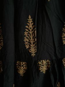 Black &amp; Gold Print Skirt/Lehega ❤️