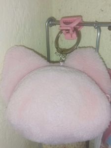 Cute Pink Plush Keychain