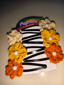 🔥 MEGA SALE OFFER 🔥 Crochet Flower Hair Clips