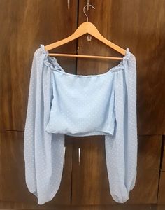 Unused M SIZE 34 Bust Sky-blue Crop Top