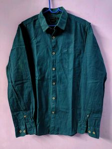 Linen Dark Teal Long Sleeve Shirt
