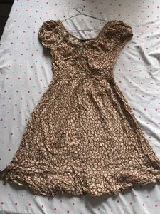 Zudio Cute Brown Floral Print Mini Dress