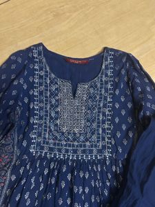 Elegant Blue Printed Kurta Set