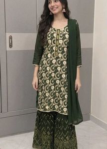 Embroidered Kurta Set with Dupatta