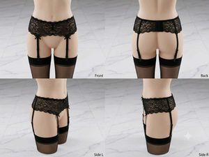 Elegant Black Lace Garter Belt(1400)
