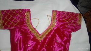 Hand-Embroidered Silk Blouse stiched