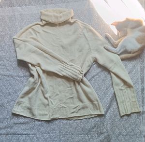 Cream Turtleneck Sweater