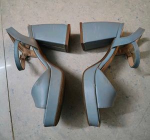 Chic Blue Platform Block Heels
