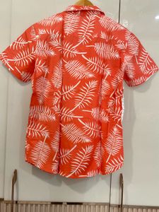 Men's Tropical Leaf Print Short Sleeve Shirt