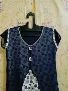 🇳🇿💫🎀Elegant Navy Blue Printed Kurta