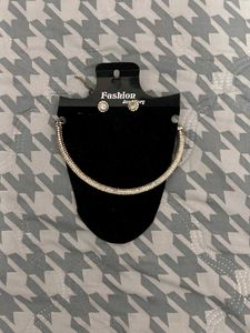 Elegant Rhinestone Choker Necklace Set