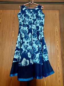 Navy Blue Lace block Dress