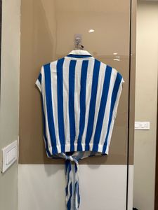Striped Tie-Front Shirt