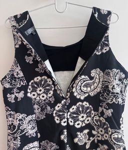 Elle - Black And White Paisley Floral Print Dress