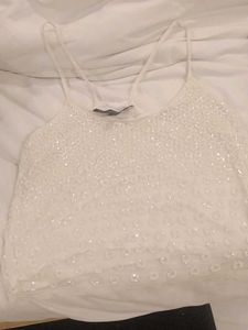 Sparkly White Cami Top
