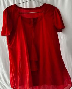 Vibrant Red Casual Top