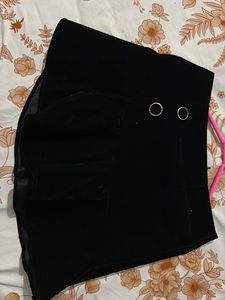 Chic Black Velvet Mini Skirt