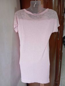 Light Pink Lace Sleeve Top