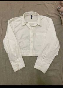 White Cropped Shirt