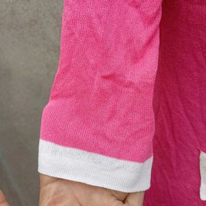Pink Collared Cardigan
