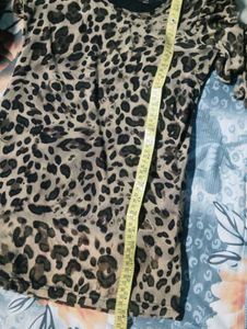 Leopard Print Mesh Top