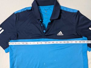Adidas Blue &amp; Navy Polo Shirt