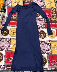 Navy Blue Cold Shoulder Maxi Dress