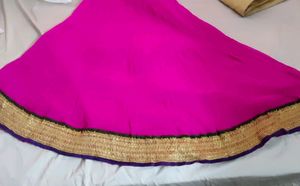 Skirt Pink Golden Lace Ethnic Tassles Brand New Bright Pink