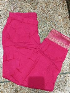 Vibrant Pink Kurta with Gold Embroidery