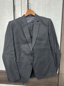 Dark Grey White StripsSuit Jacket And Formal Pant