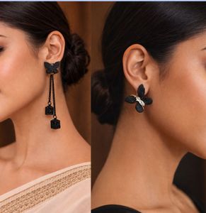 Black Butterfly Earrings (Pack of 2)