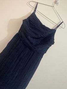 Elegant Navy Ruched Dress