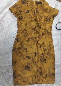 Stylish Yellow Ruffled Dress