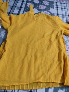 Vibrant Yellow Pleated top