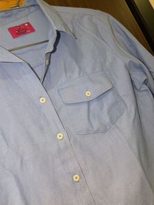 Blue Casual Button-Up Shirt