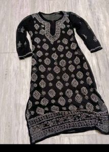 Elegant Black Chikankari Kurta
