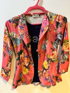Y2k Floral Blazer