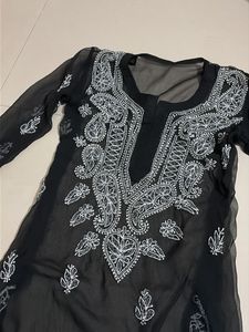 Elegant Black Chikankari Kurta