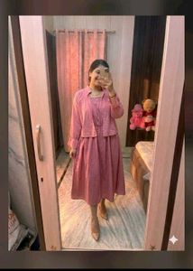 Chic Pink Kurta Set with Jacket
