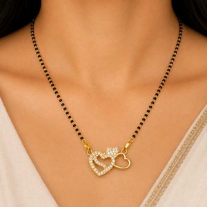 Sparkling Double Heart Mangalsutra