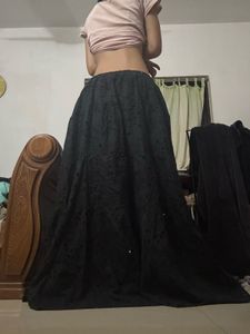 Elegant Black Ethnic Skirt