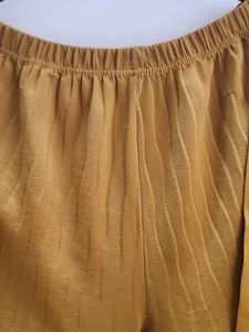 Pleated Palazzo Pants - Mustard